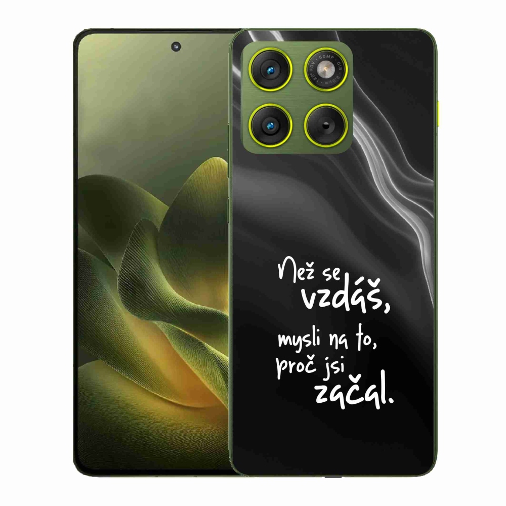Zselés borítás mmCase a Motorola Edge 70 készülékhez - idézet 2 fekete háttér