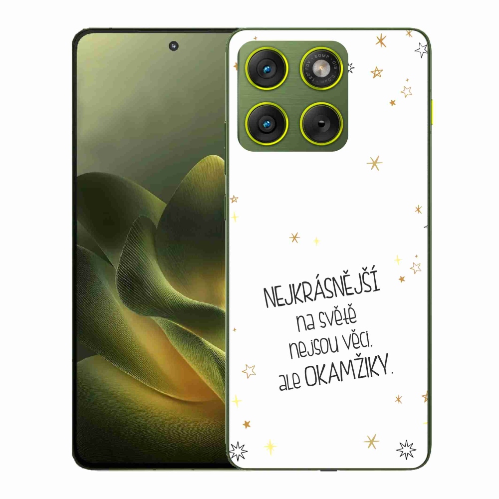 Zselés borítás mmCase a Motorola Edge 70 készülékhez - idézet 4 fehér háttér