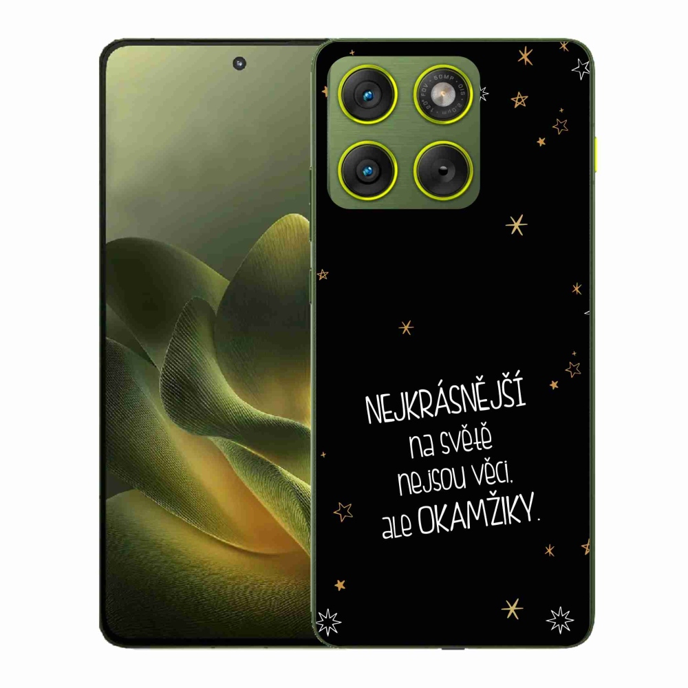 Gél védőhuzat mmCase a Motorola Edge 70 készülékhez - Idézet 4 fekete háttér