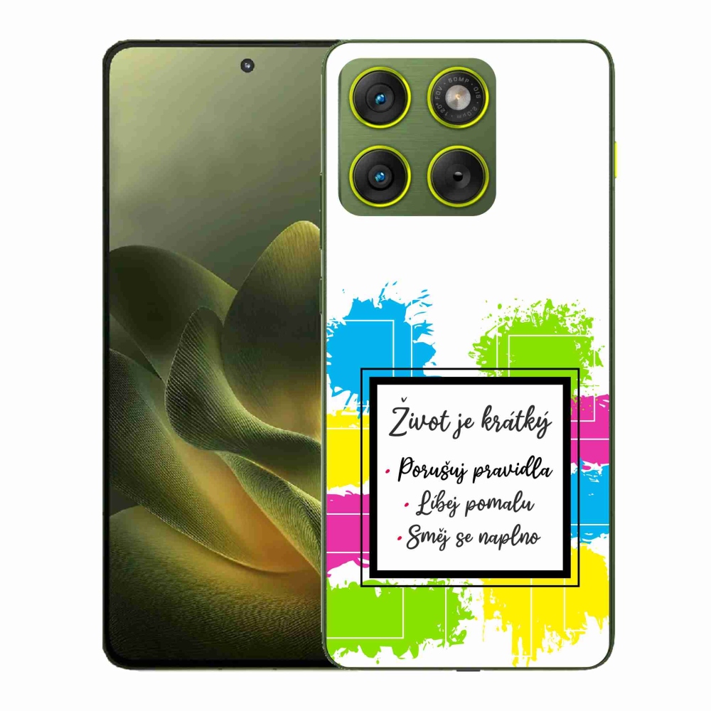 Gél védőhuzat mmCase a Motorola Edge 70 készülékhez - Idézet 5 fehér háttér