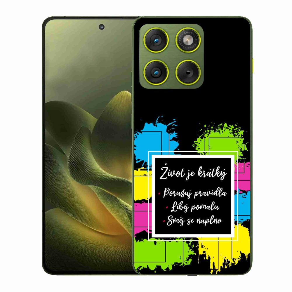 Gél védőhuzat mmCase a Motorola Edge 70 készülékhez - Idézet 5 fekete háttér