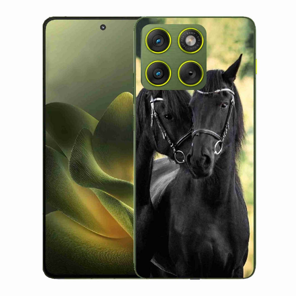 Zselés borítás mmCase a Motorola Edge 70 készülékhez - két fekete ló