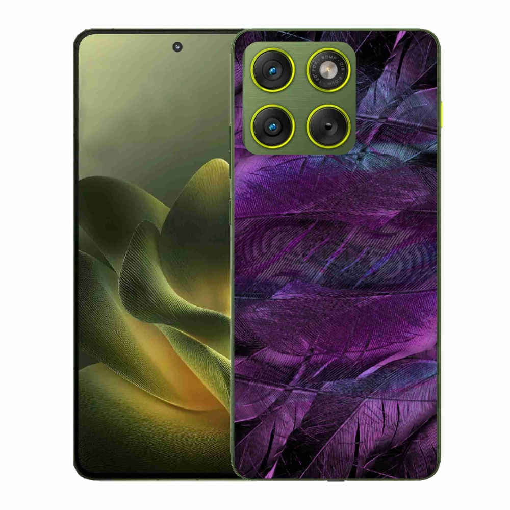 Zselés borítás mmCase Motorola Edge 70 készülékhez - lila tollak