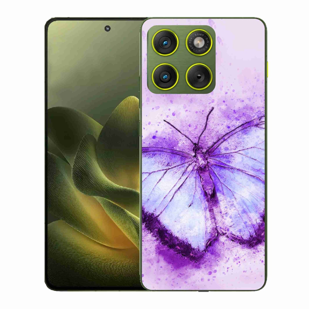 Zselés borítás mmCase a Motorola Edge 70 készülékhez - lila pillangó