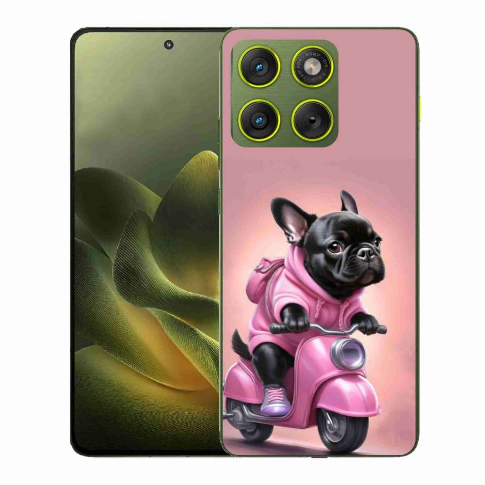 Zselés borítás mmCase a Motorola Edge 70-hez - Francia bulldog robogón