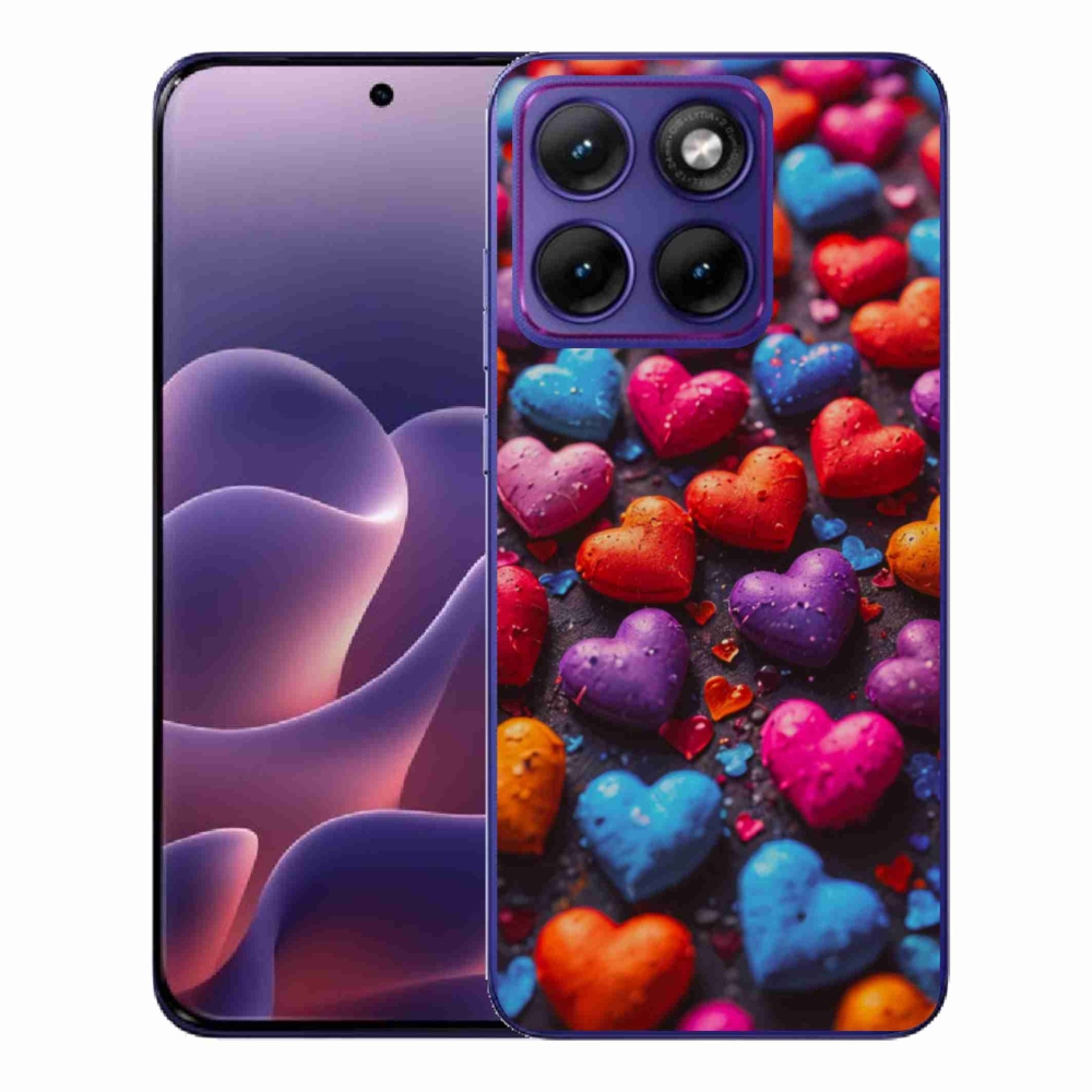 Zselés borítás mmCase a Motorola Edge 70 Fusion készülékhez - színes szív