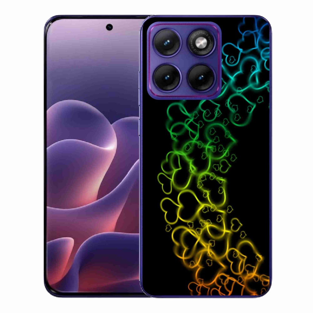 Zselés borítás mmCase a Motorola Edge 70 Fusion készülékhez - színes szívek