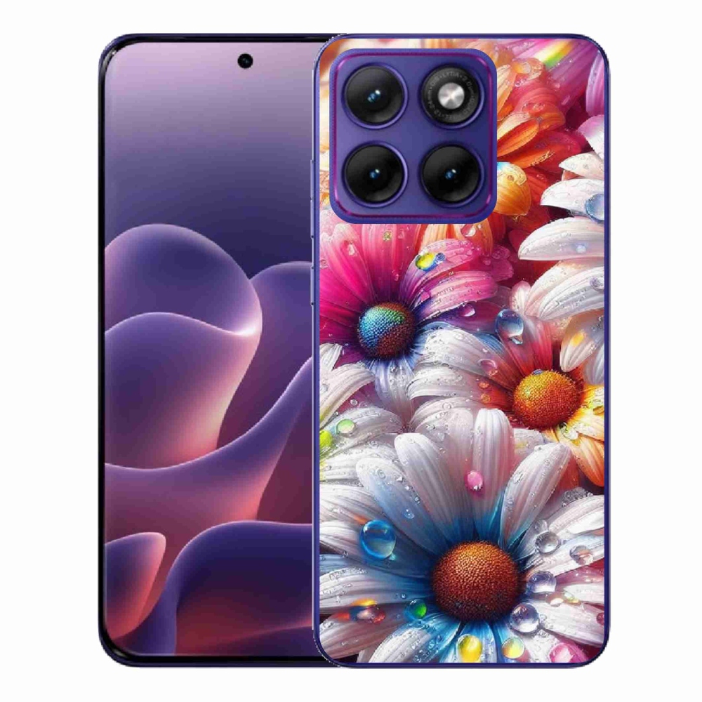 Zselés borítás mmCase a Motorola Edge 70 Fusion készülékhez - színes margaréták