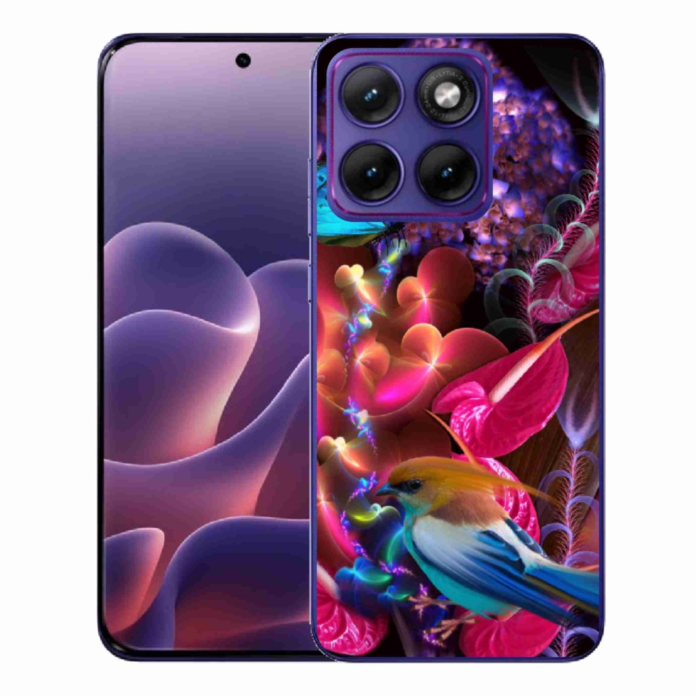 Zselés borítás mmCase a Motorola Edge 70 Fusion készülékhez - színes virágok