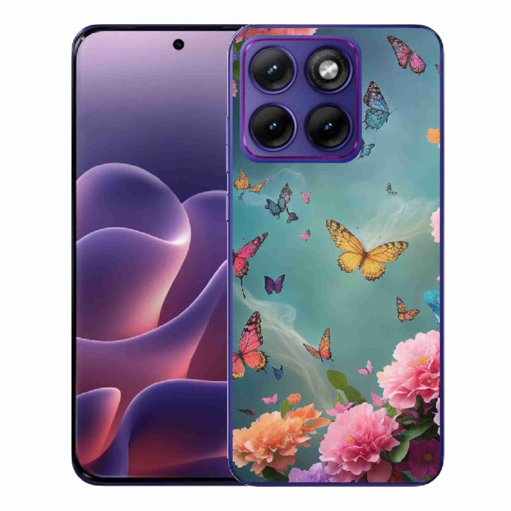 Gél borító mmCase a Motorola Edge 70 Fusion készülékhez - színes virágok és pillangók