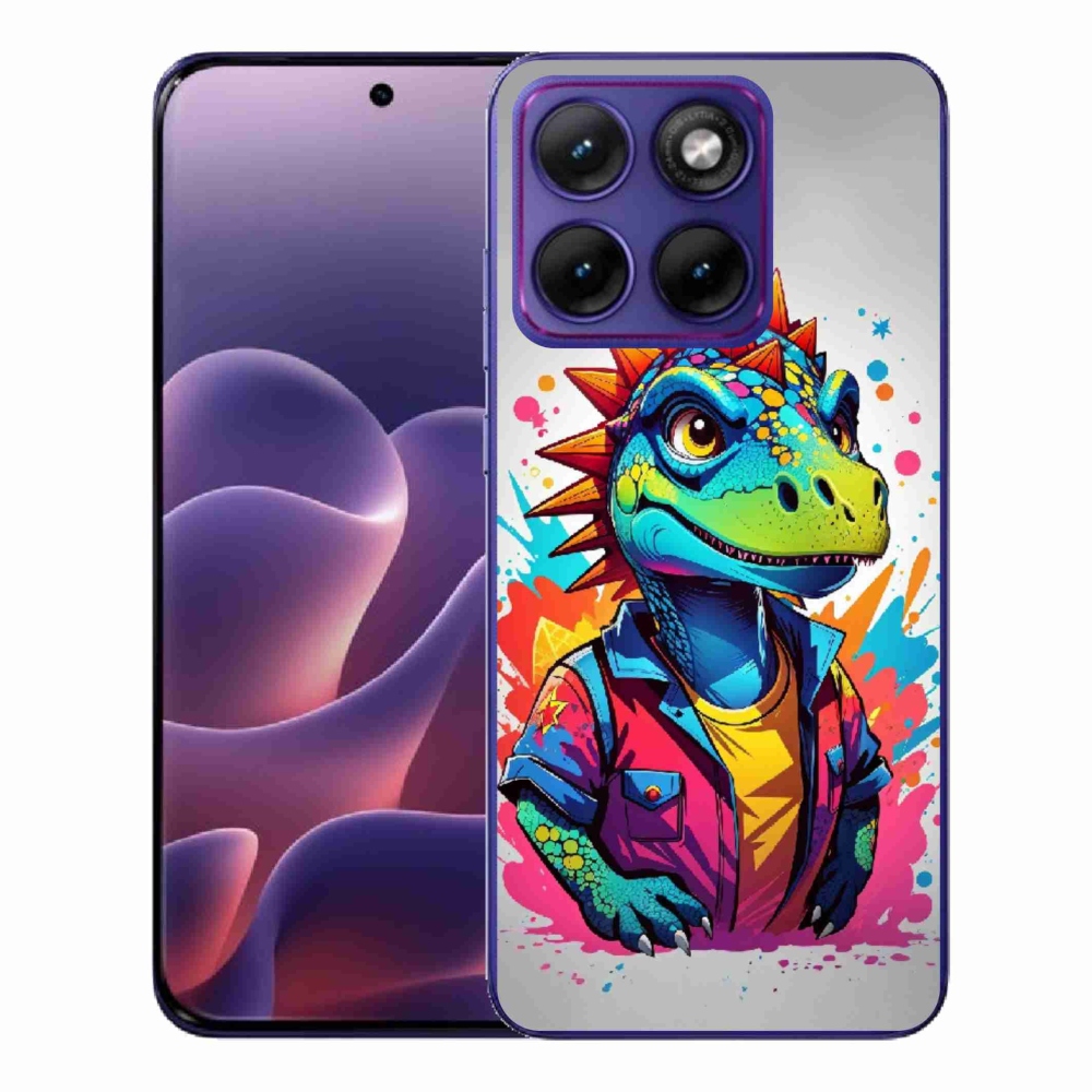 Zselés borítás mmCase a Motorola Edge 70 Fusion készülékhez - színes dinoszaurusz