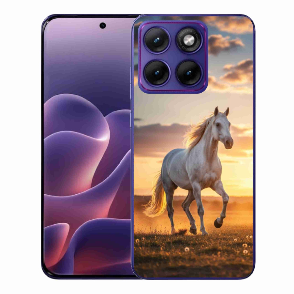 Zselés borítás mmCase a Motorola Edge 70 Fusion készülékhez - futó fehér ló 2