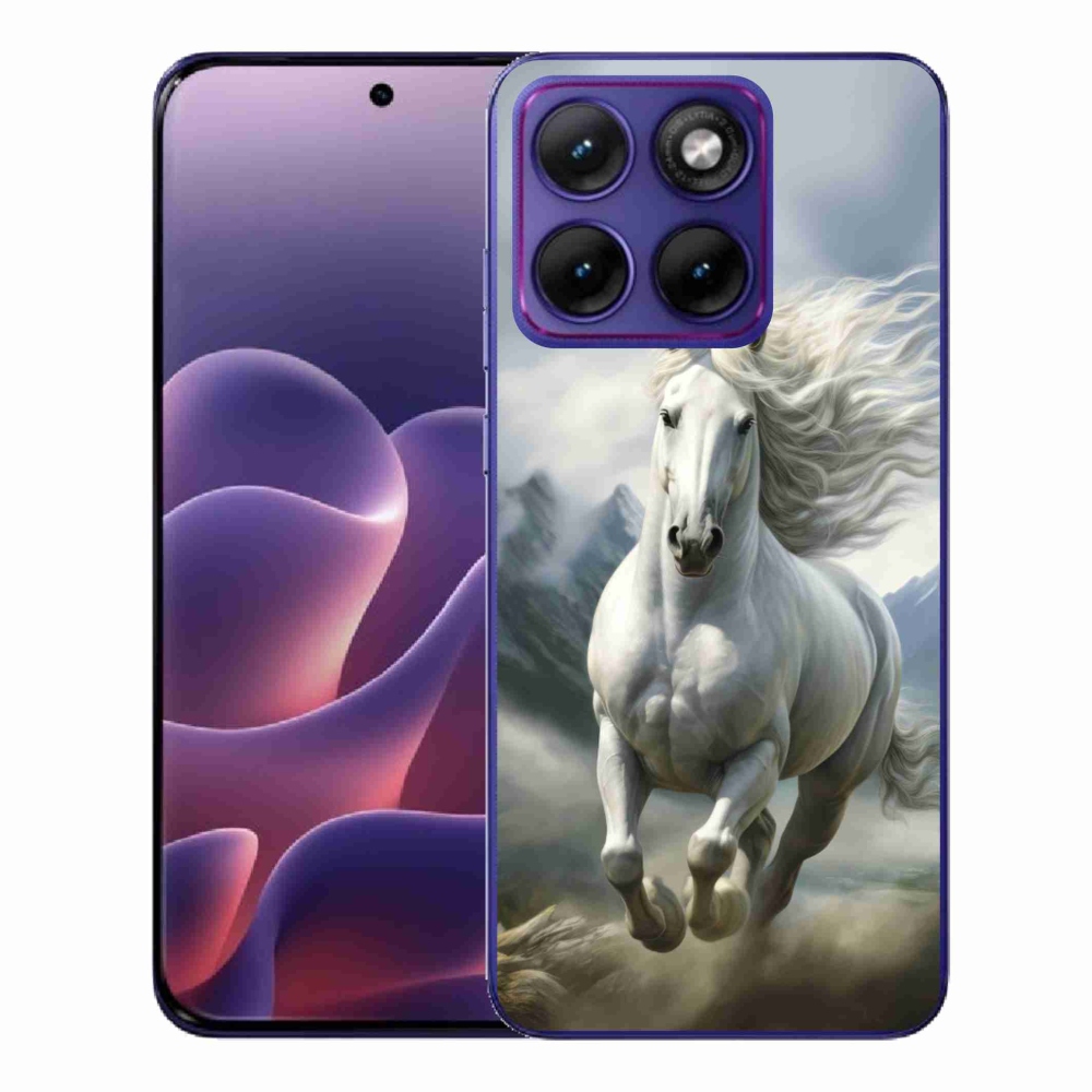 Zselés borítás mmCase a Motorola Edge 70 Fusion készülékhez - futó fehér ló 3