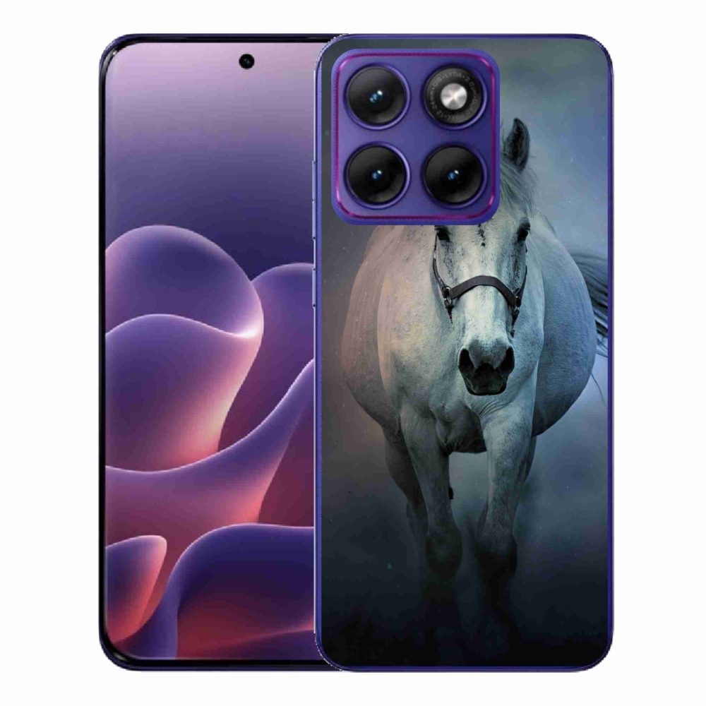 Zselés borítás mmCase a Motorola Edge 70 Fusion készülékhez - futó fehér ló