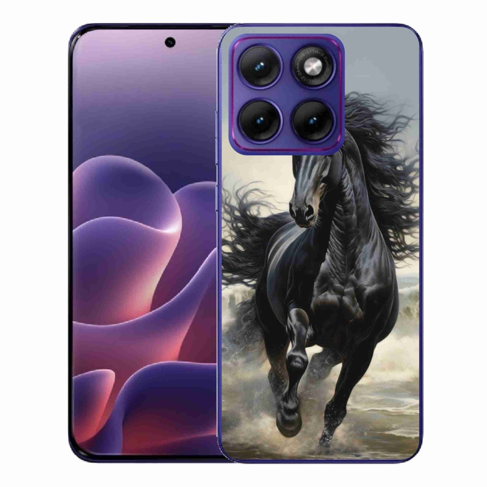 Zselés borítás mmCase a Motorola Edge 70 Fusion készülékhez - futó fekete ló