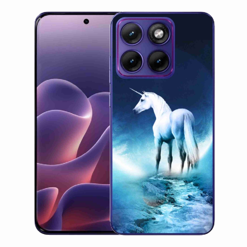 Zselés borítás mmCase a Motorola Edge 70 Fusion készülékhez - fehér egyszarvú