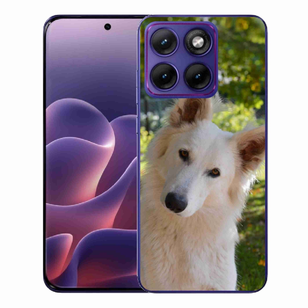 Gél védőburkolat mmCase a Motorola Edge 70 Fusion készülékhez - Fehér svájci juhász 1