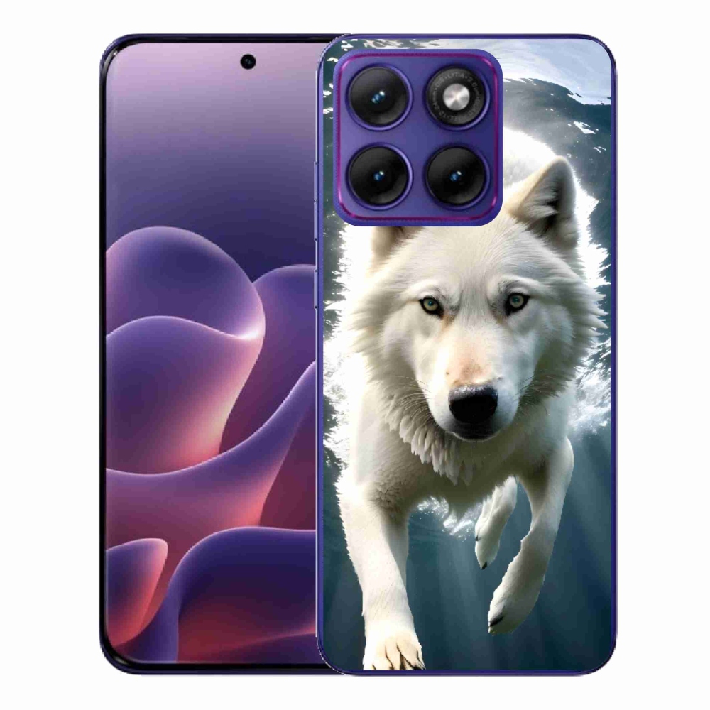 Zselés borítás mmCase a Motorola Edge 70 Fusion készülékhez - fehér farkas