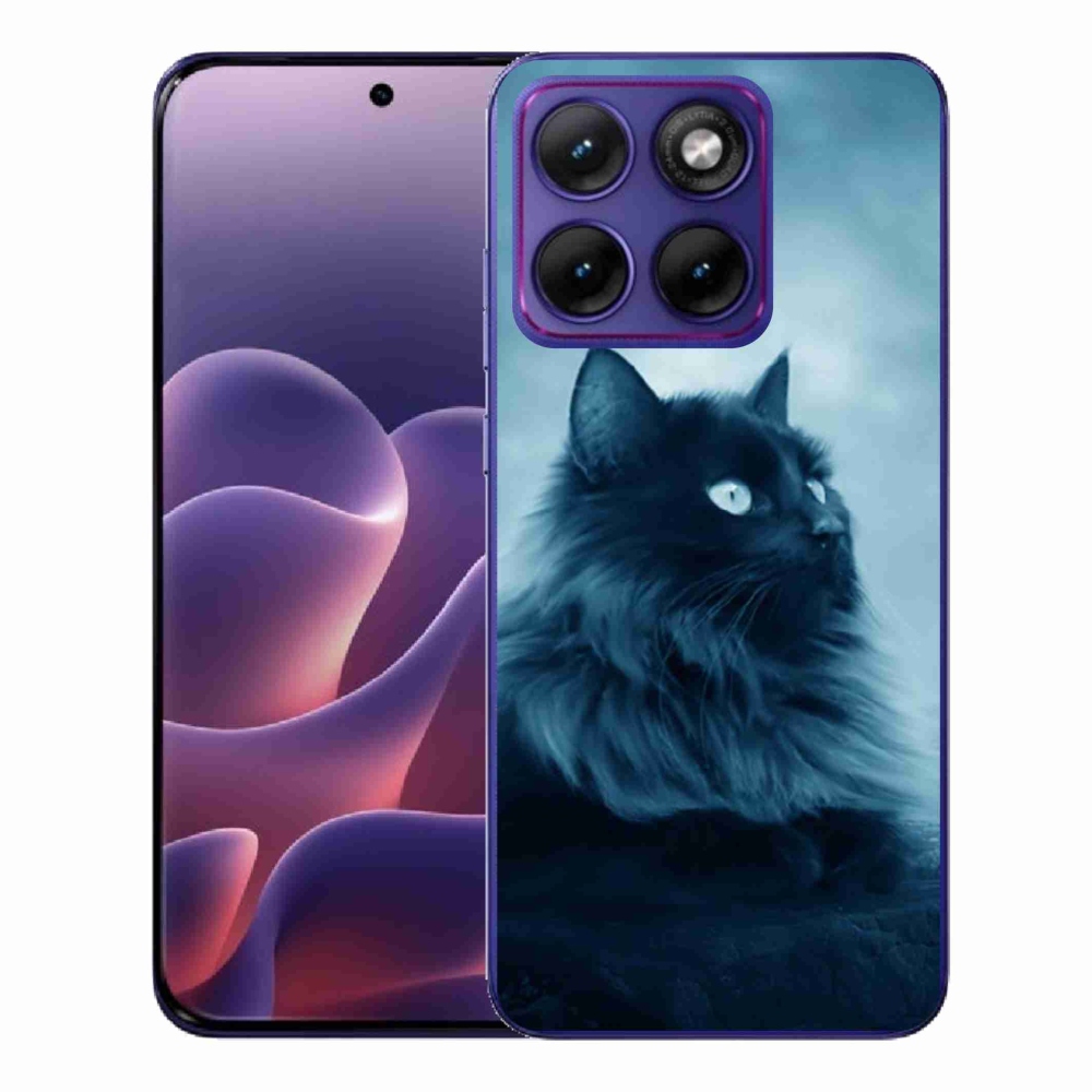 Zselés borítás mmCase a Motorola Edge 70 Fusion készülékhez - fekete cat 1