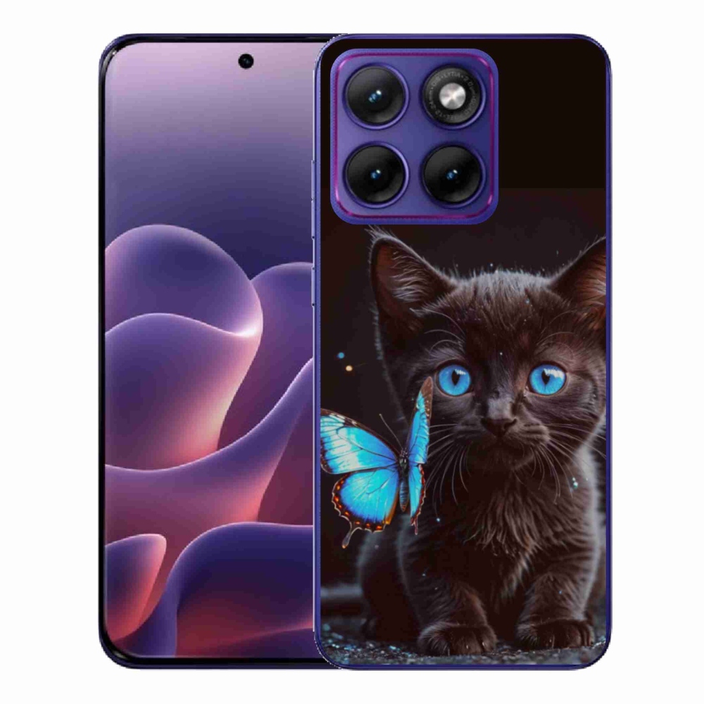 Zselés borítás mmCase a Motorola Edge 70 Fusion készülékhez - fekete cica 3