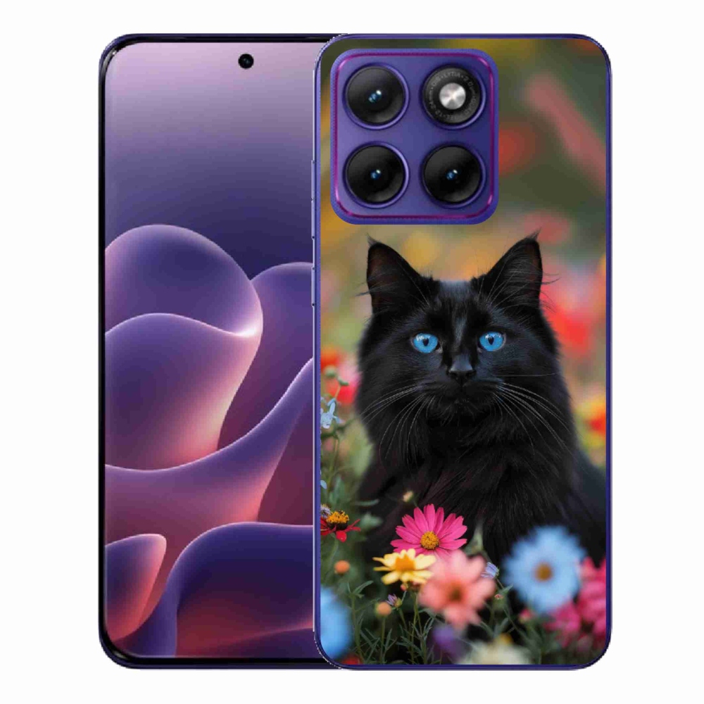 Zselés borítás mmCase a Motorola Edge 70 Fusion készülékhez - fekete cica 4
