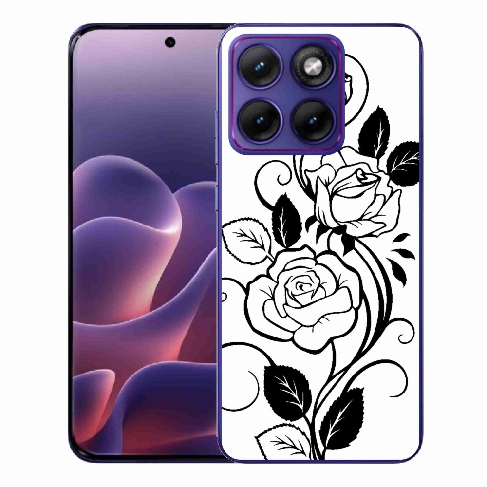 Zselés borítás mmCase a Motorola Edge 70 Fusion készülékhez - fekete-fehér rózsa