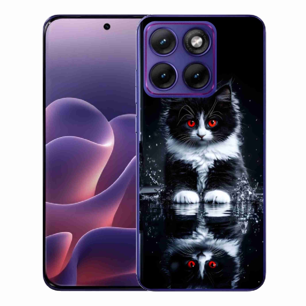 Zselés borítás mmCase a Motorola Edge 70 Fusion készülékhez - fekete-fehér cica