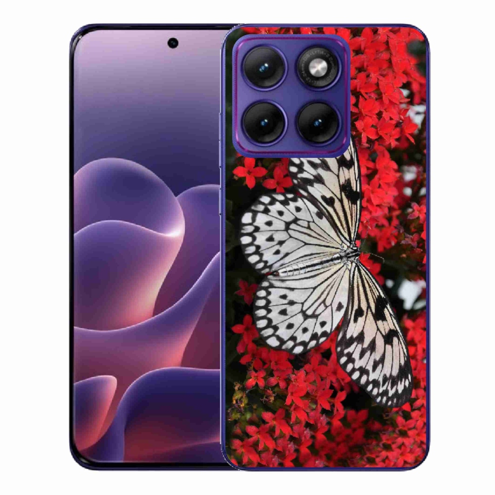 Zselés borítás mmCase a Motorola Edge 70 Fusion készülékhez - fekete-fehér pillangó 1