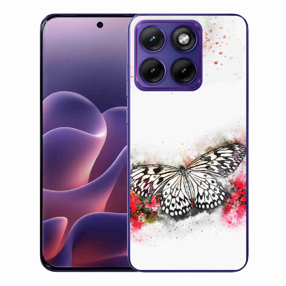 Zselés borítás mmCase a Motorola Edge 70 Fusion készülékhez - fekete-fehér pillangó
