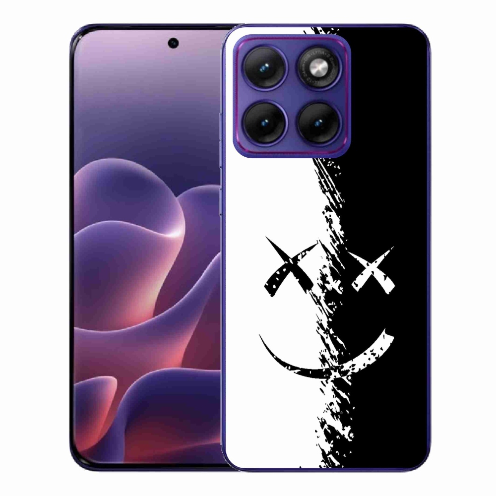 Zselés borítás mmCase a Motorola Edge 70 Fusion készülékhez - fekete-fehér smiley