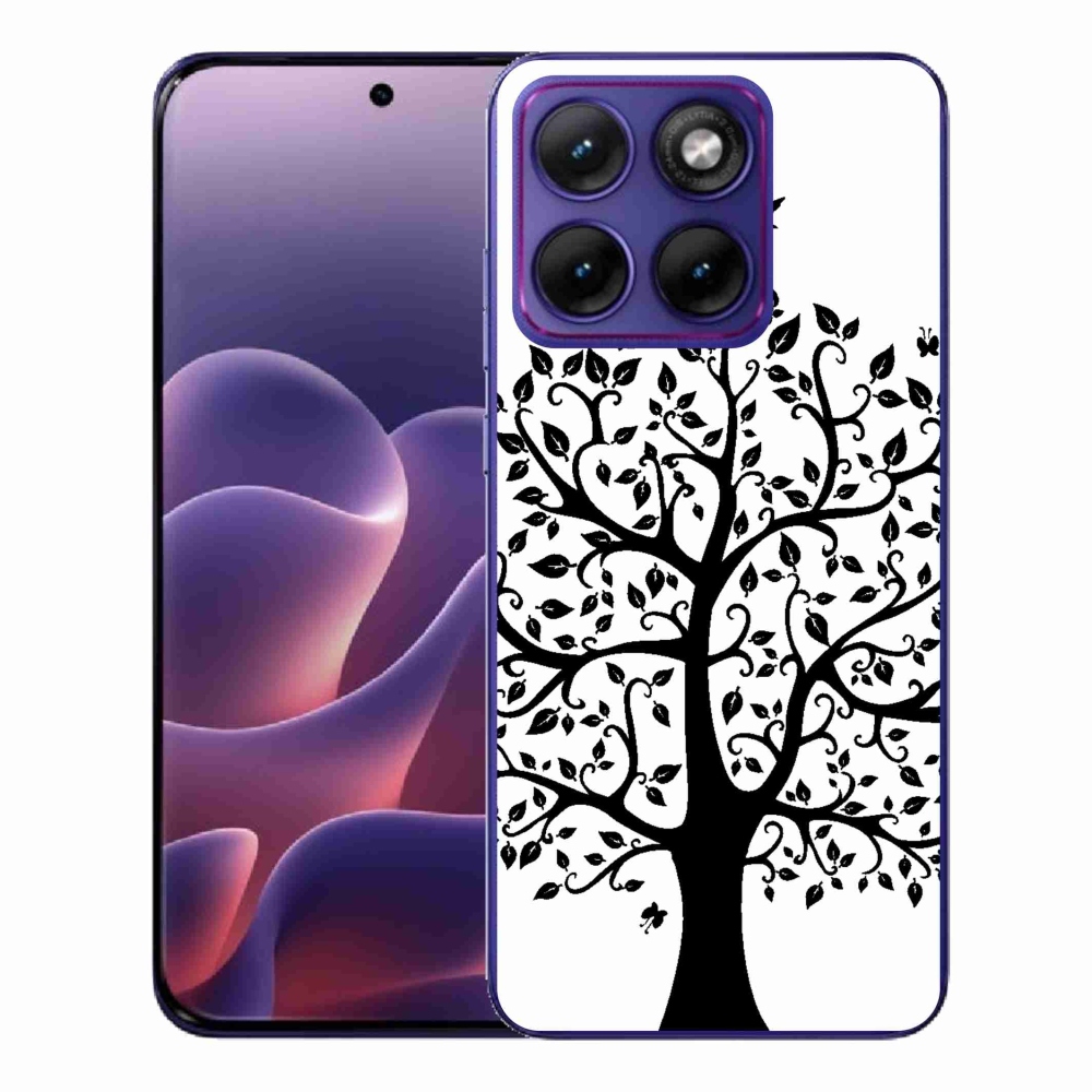 Zselés borítás mmCase a Motorola Edge 70 Fusion készülékhez - fekete-fehér fa