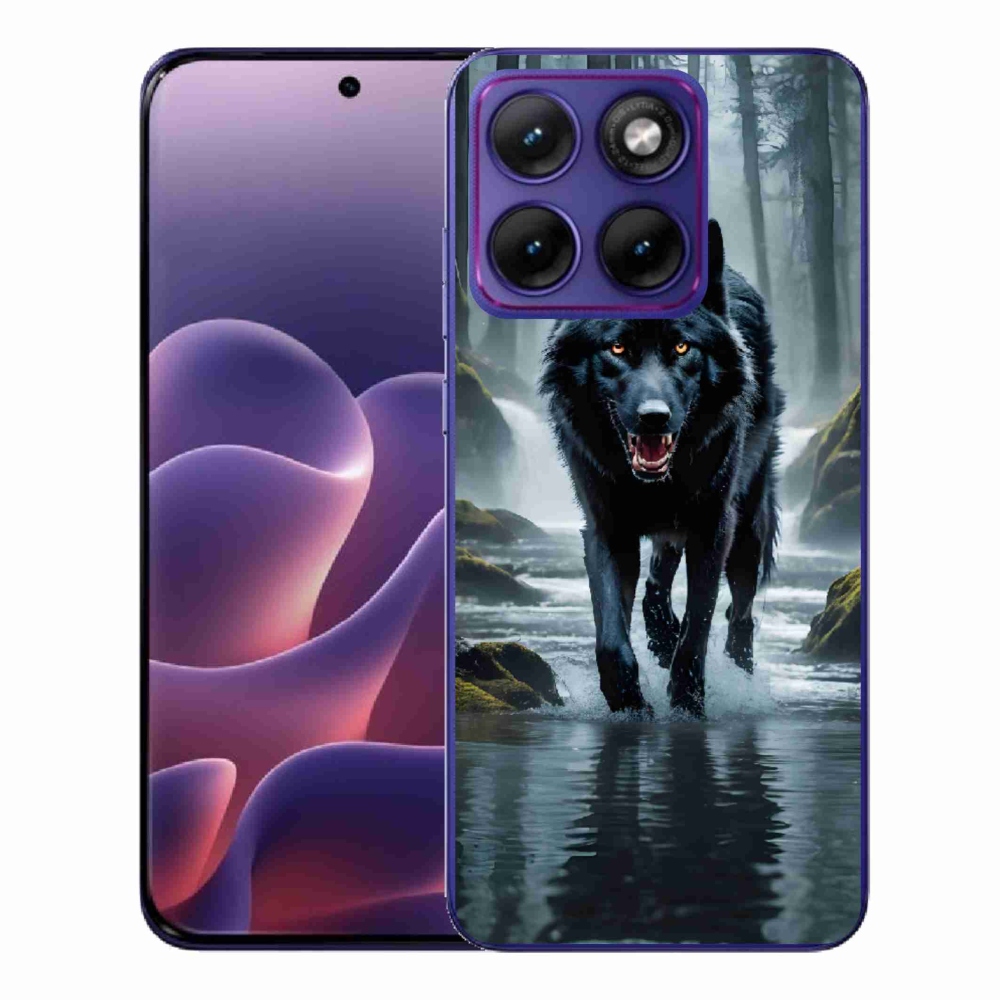 Zselés borítás mmCase a Motorola Edge 70 Fusion készülékhez - fekete farkas