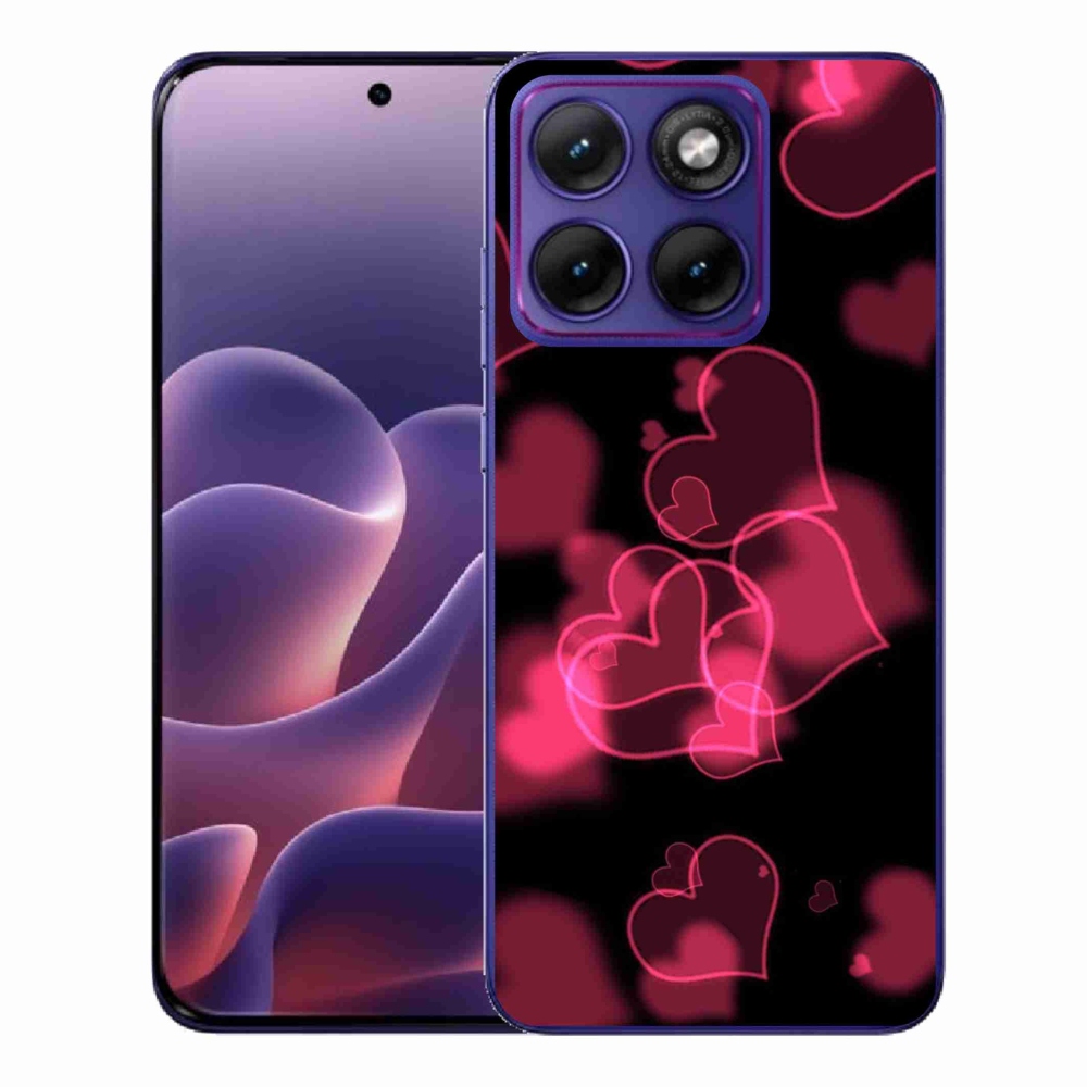 Zselés borítás mmCase a Motorola Edge 70 Fusion készülékhez - piros szívek