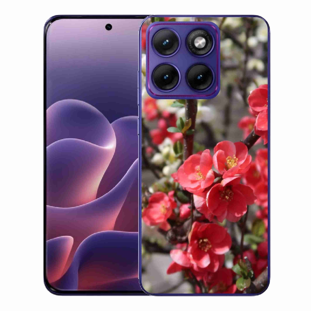 Zselés tok mmCase a Motorola Edge 70 Fusion készülékhez - piros virágok