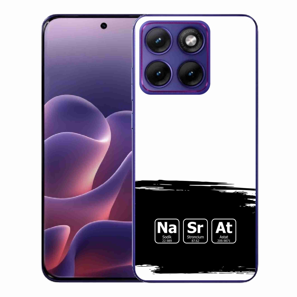 Gél borító mmCase a Motorola Edge 70 Fusion készülékre - kémiai elemek fekete és fehér háttérrel