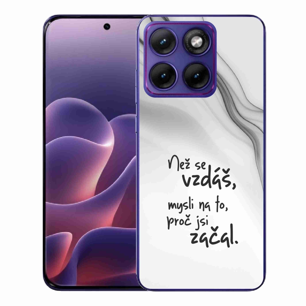 Zselés borítás mmCase a Motorola Edge 70 Fusion készülékhez - idézet 2 fehér háttér
