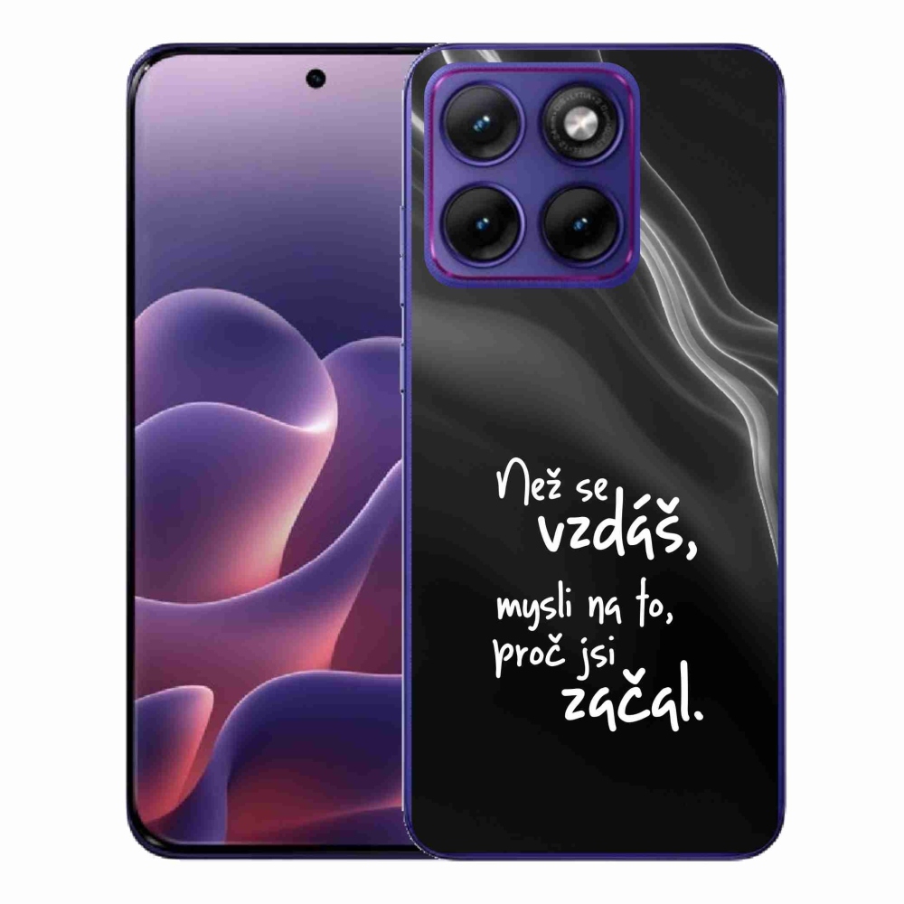 Gél védőburkolat mmCase a Motorola Edge 70 Fusion készülékhez - Idézet 2 fekete háttér