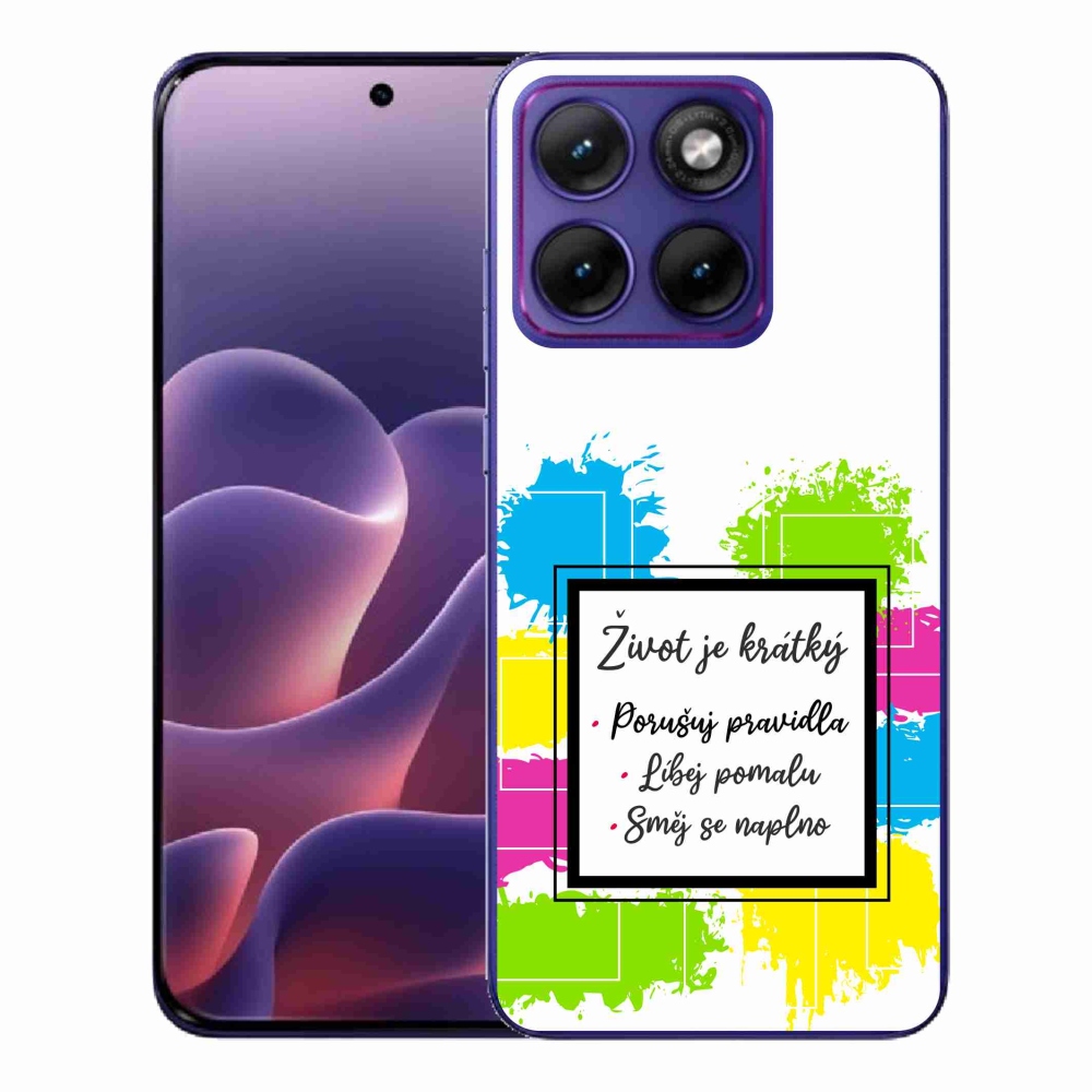 Gél védőburkolat mmCase a Motorola Edge 70 Fusion készülékhez - Idézet 5 fehér háttér
