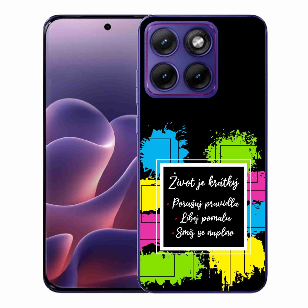 Gél védőburkolat mmCase a Motorola Edge 70 Fusion készülékhez - Idézet 5 fekete háttér