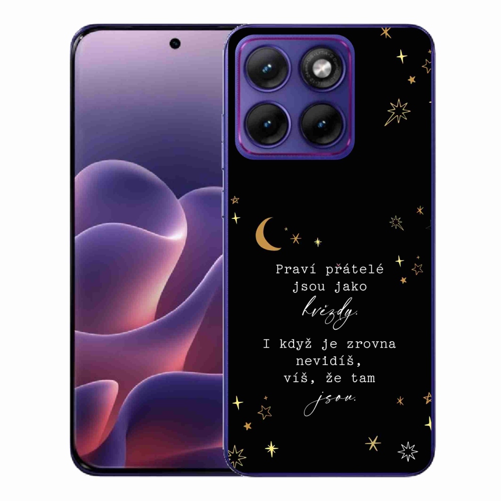 Gél védőburkolat mmCase a Motorola Edge 70 Fusion készülékhez - Idézet 6 fekete háttér