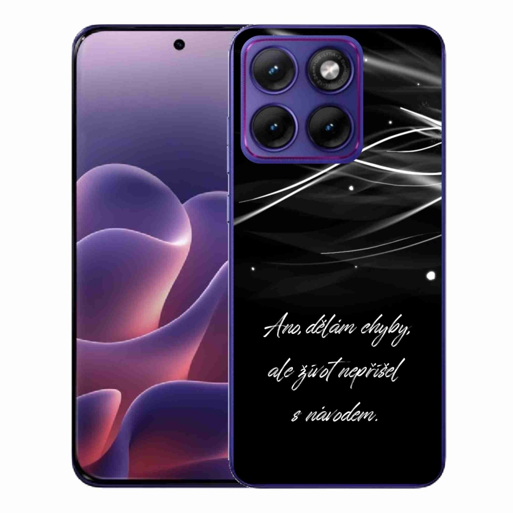 Zselés borítás mmCase a Motorola Edge 70 Fusion készülékhez - idézőjelben fekete háttérrel