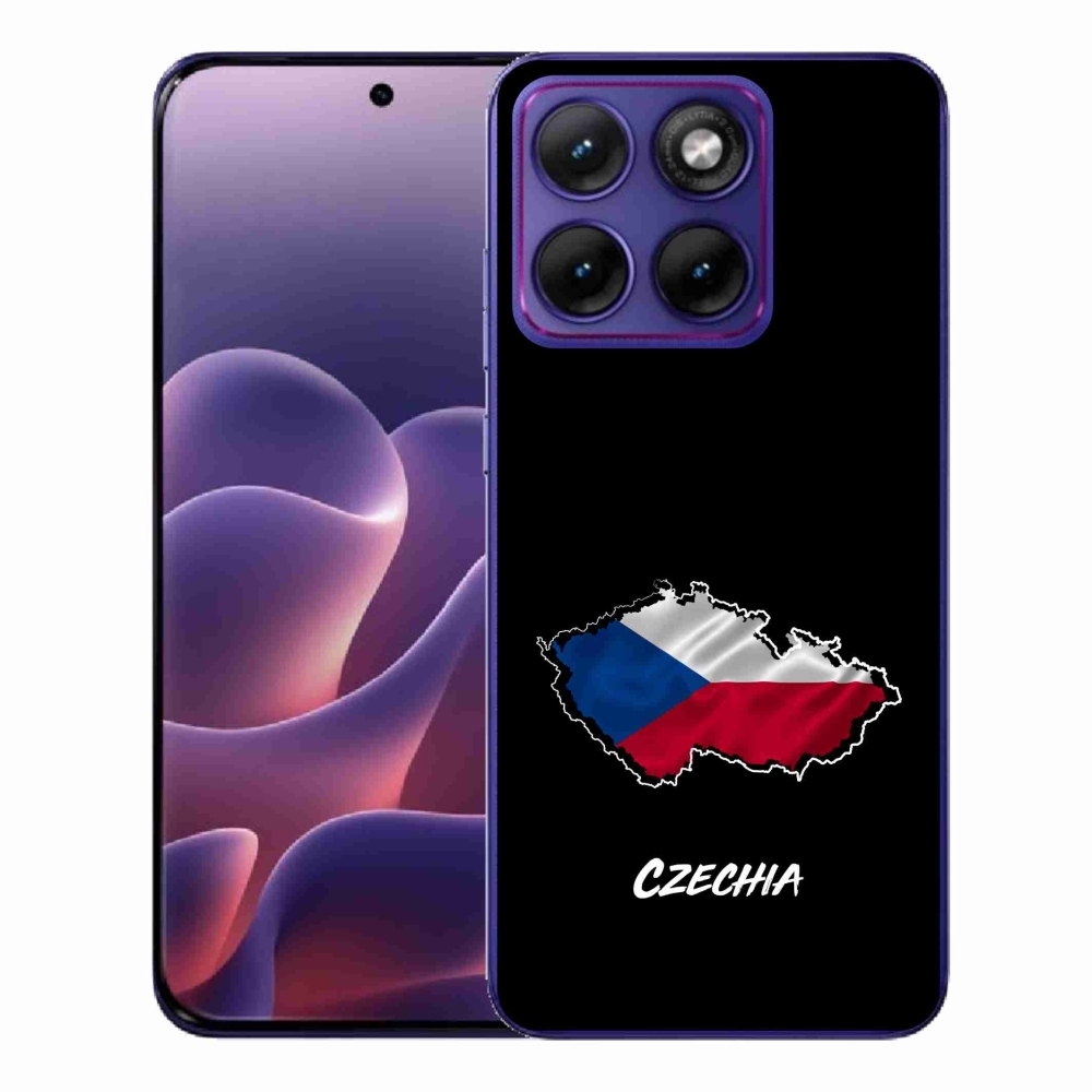 Zselés borítás mmCase Motorola Edge 70 Fusion - Csehország fekete háttérrel