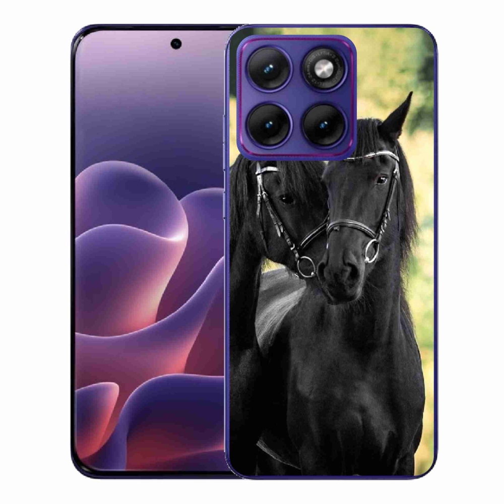 Zselés borítás mmCase a Motorola Edge 70 Fusion készülékhez - két fekete ló