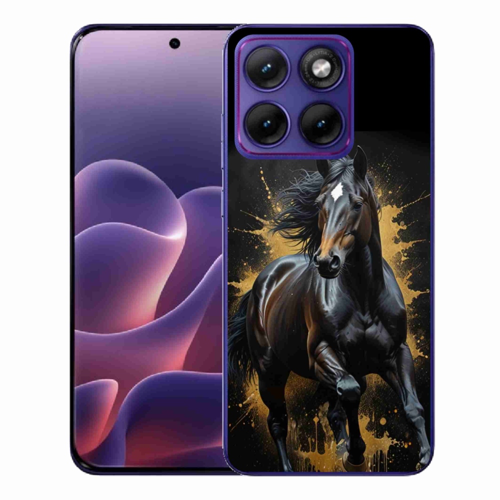 Zselés borítás mmCase a Motorola Edge 70 Fusion készülékhez - elegáns fekete ménes