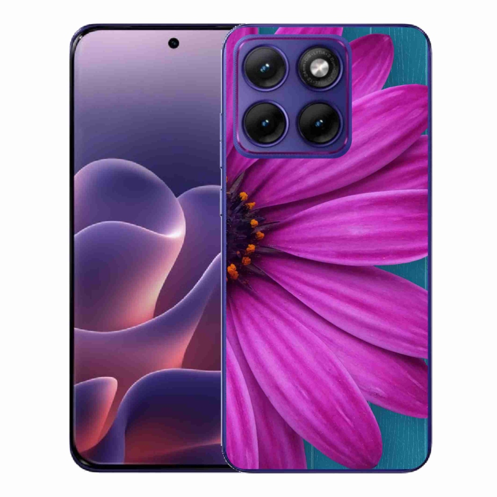 Zselés borítás mmCase a Motorola Edge 70 Fusion készülékhez - lila margaréta
