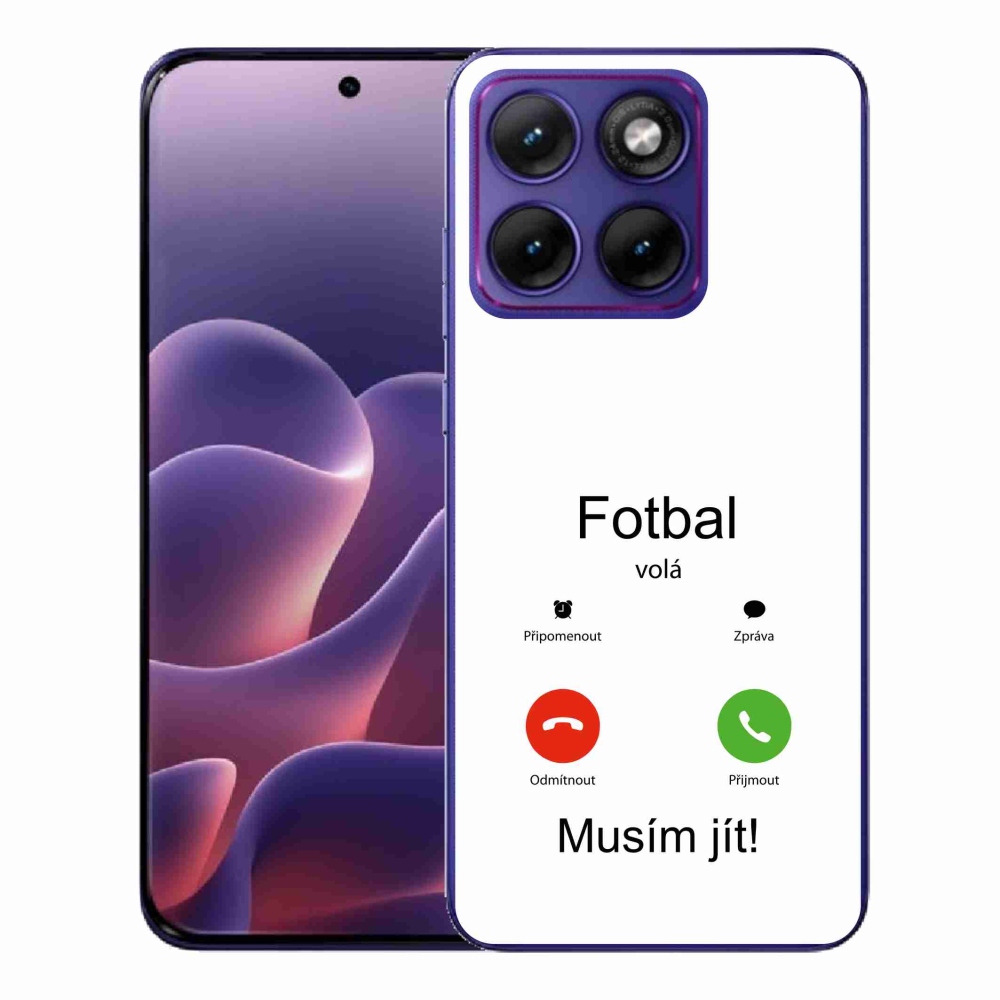 Zselés borítás mmCase a Motorola Edge 70 Fusion készülékhez - futball hívások fehér háttérrel