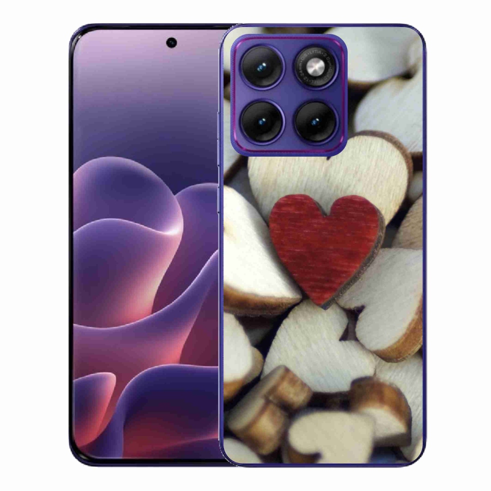 Zselés borítás mmCase a Motorola Edge 70 Fusion készülékhez - gravírozott piros szív