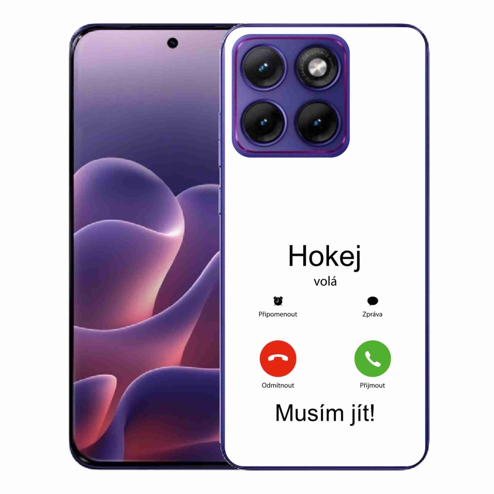Zselés borítás mmCase a Motorola Edge 70 Fusion - hoki hívások fehér háttérrel