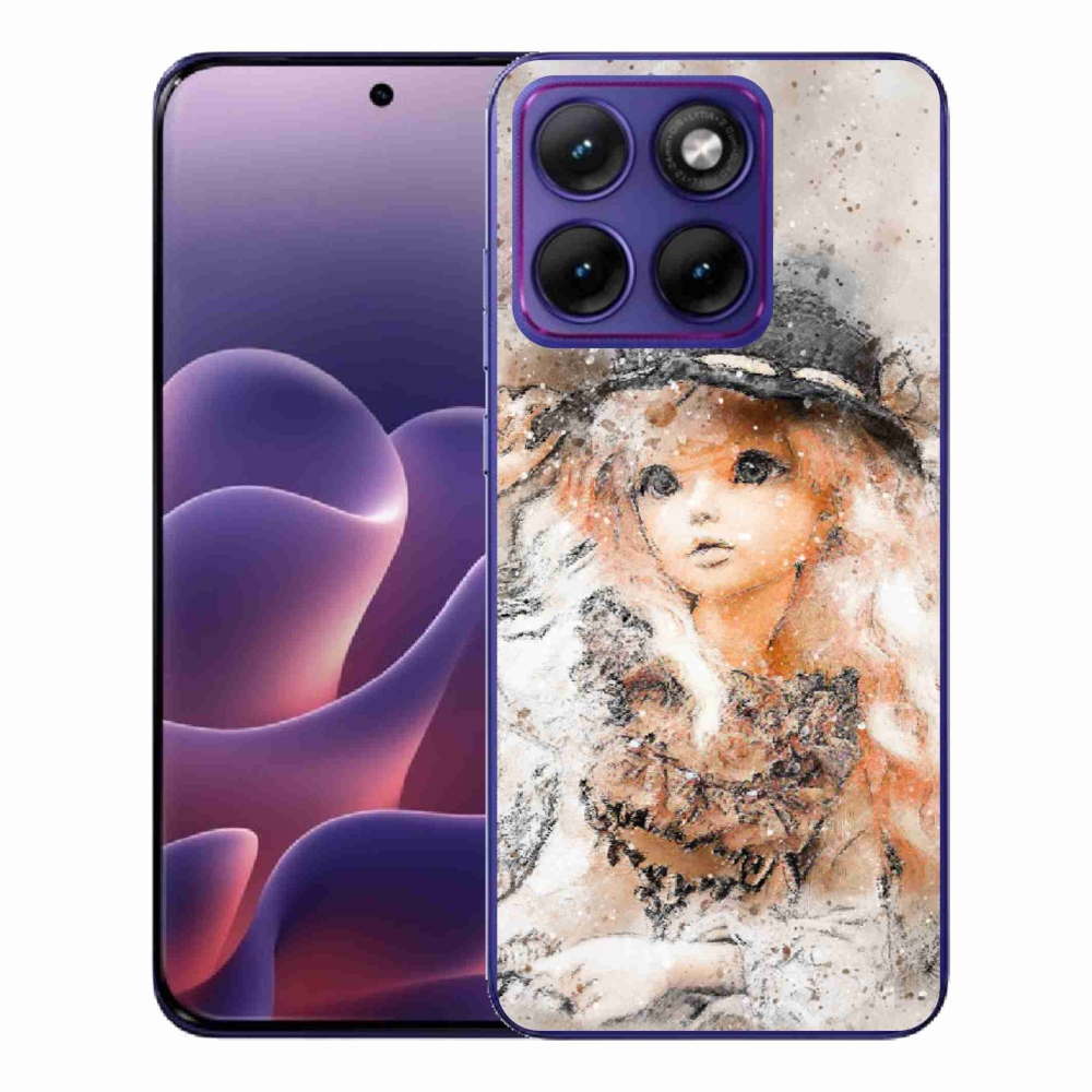 Zselés borítás mmCase a Motorola Edge 70 Fusion készülékhez - lány sapkával