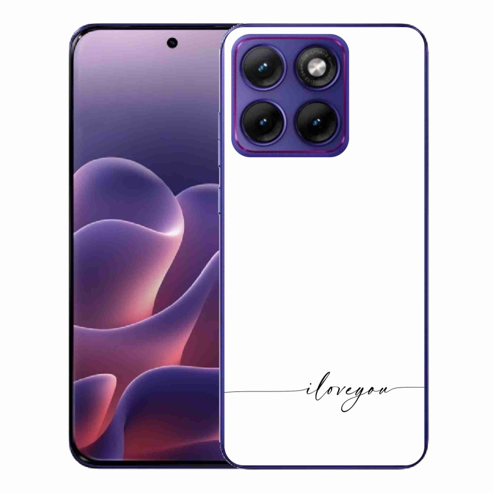 Gél védőhuzat mmCase a Motorola Edge 70 Fusion készülékhez - I love you fehér háttérrel